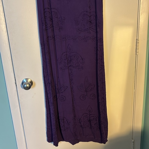 Purple embroidered maxi Sleeveless Dress large - Picture 2 of 9